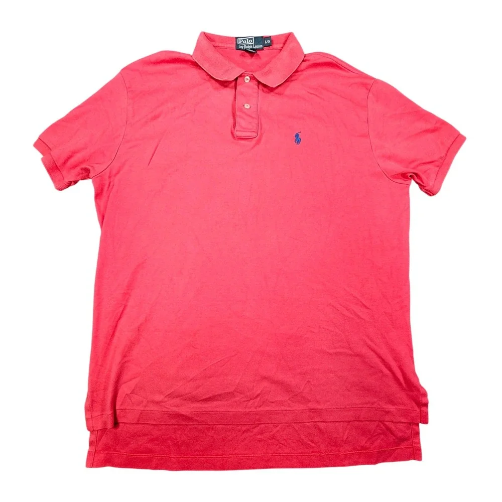 Polo Ralph‎ Lauren Mens Size L Red Short Sleeve 100% Cotton Polo Shirt Pony